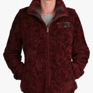 PENDLETON | Maroon Plaid Full Zip Soft Sherpa Fuzzy
Jacket Women's | Size Medium